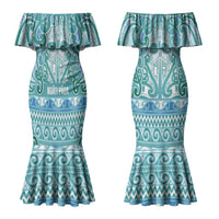 Aotearoa Iwi Ngati Paoa Couples Matching Mermaid Dress and Hawaiian Shirt Maori Wharenui House Tribal Pattern LT9 - Polynesian Pride