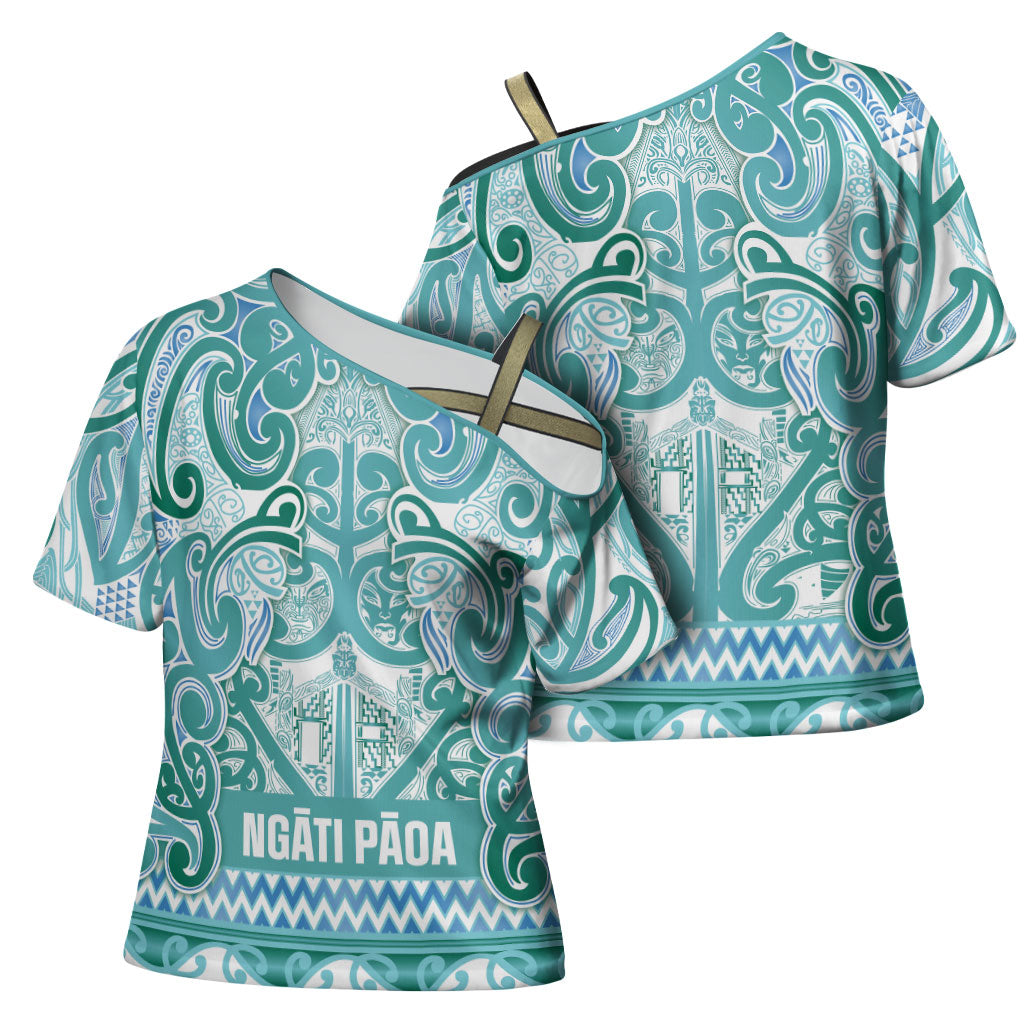 Aotearoa Iwi Ngati Paoa Cross Shoulder Shirt Maori Wharenui House Tribal Pattern LT9 - Polynesian Pride