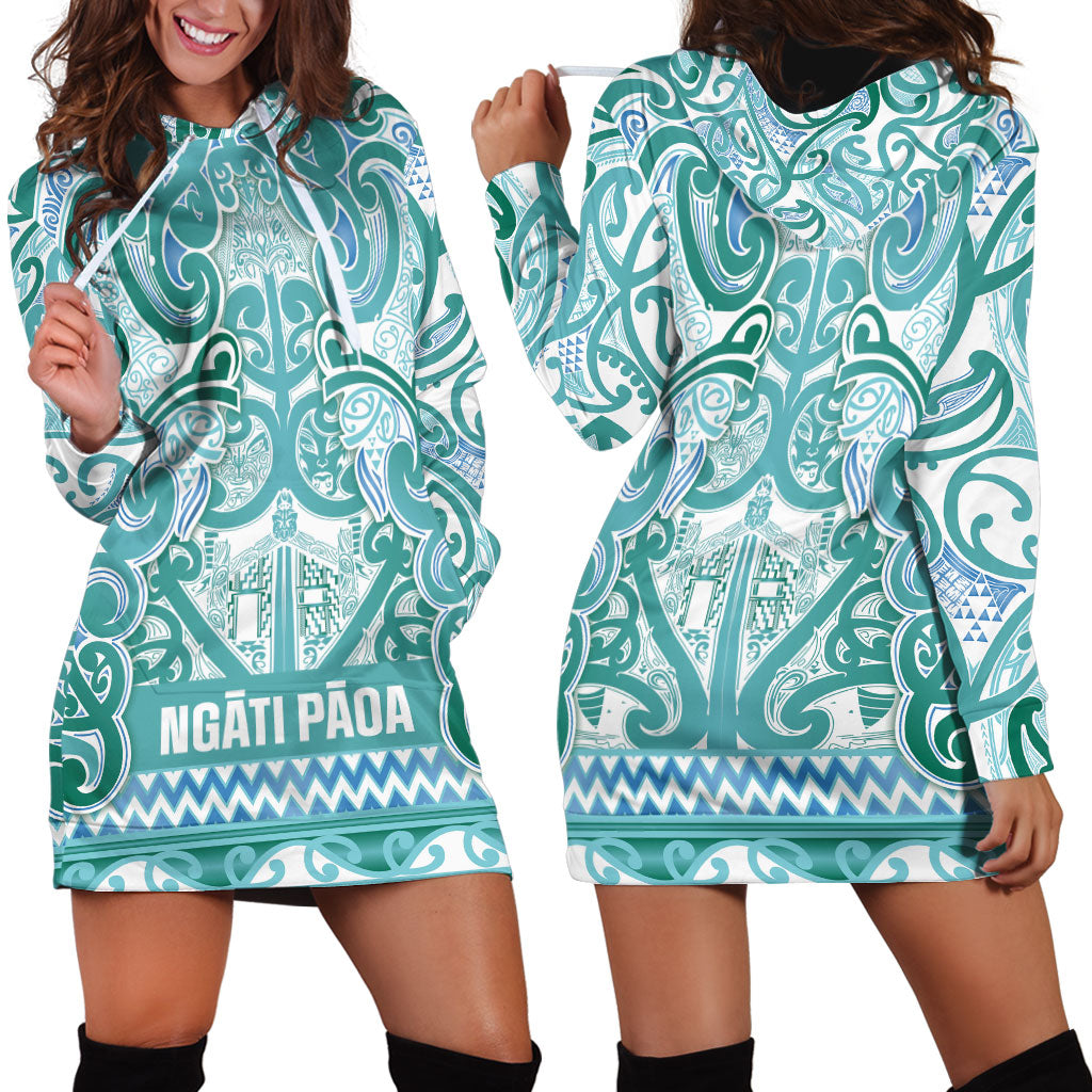 Aotearoa Iwi Ngati Paoa Hoodie Dress Maori Wharenui House Tribal Pattern LT9 - Polynesian Pride