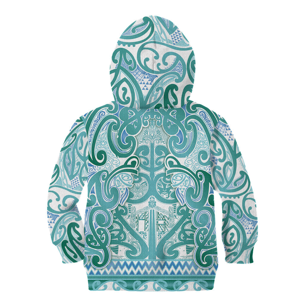 Aotearoa Iwi Ngati Paoa Kid Hoodie Maori Wharenui House Tribal Pattern LT9 - Polynesian Pride
