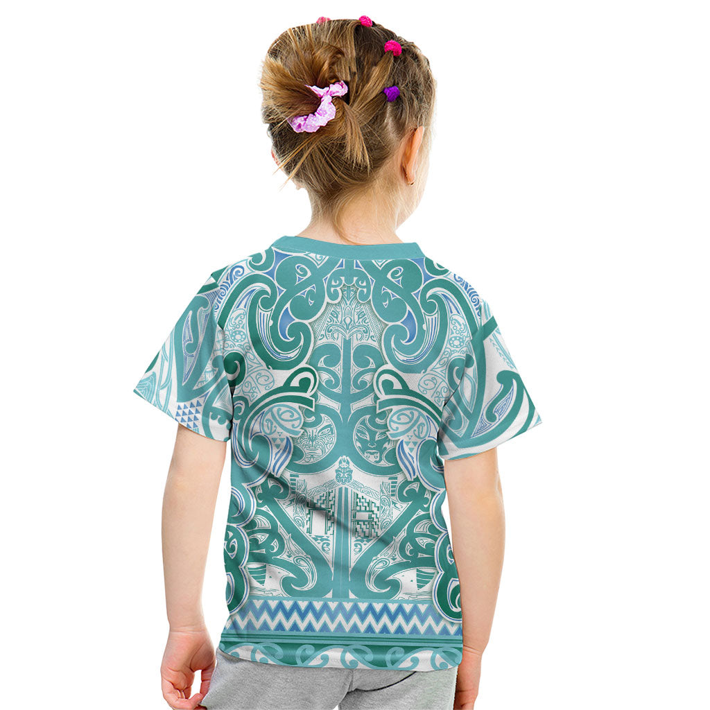 Aotearoa Iwi Ngati Paoa Kid T Shirt Maori Wharenui House Tribal Pattern LT9 - Polynesian Pride