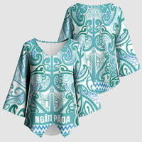 Aotearoa Iwi Ngati Paoa Kimono Sleeve Blouse Maori Wharenui House Tribal Pattern LT9 - Polynesian Pride