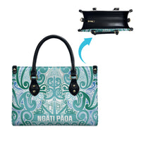 Aotearoa Iwi Ngati Paoa Leather Bag Maori Wharenui House Tribal Pattern LT9 - Polynesian Pride
