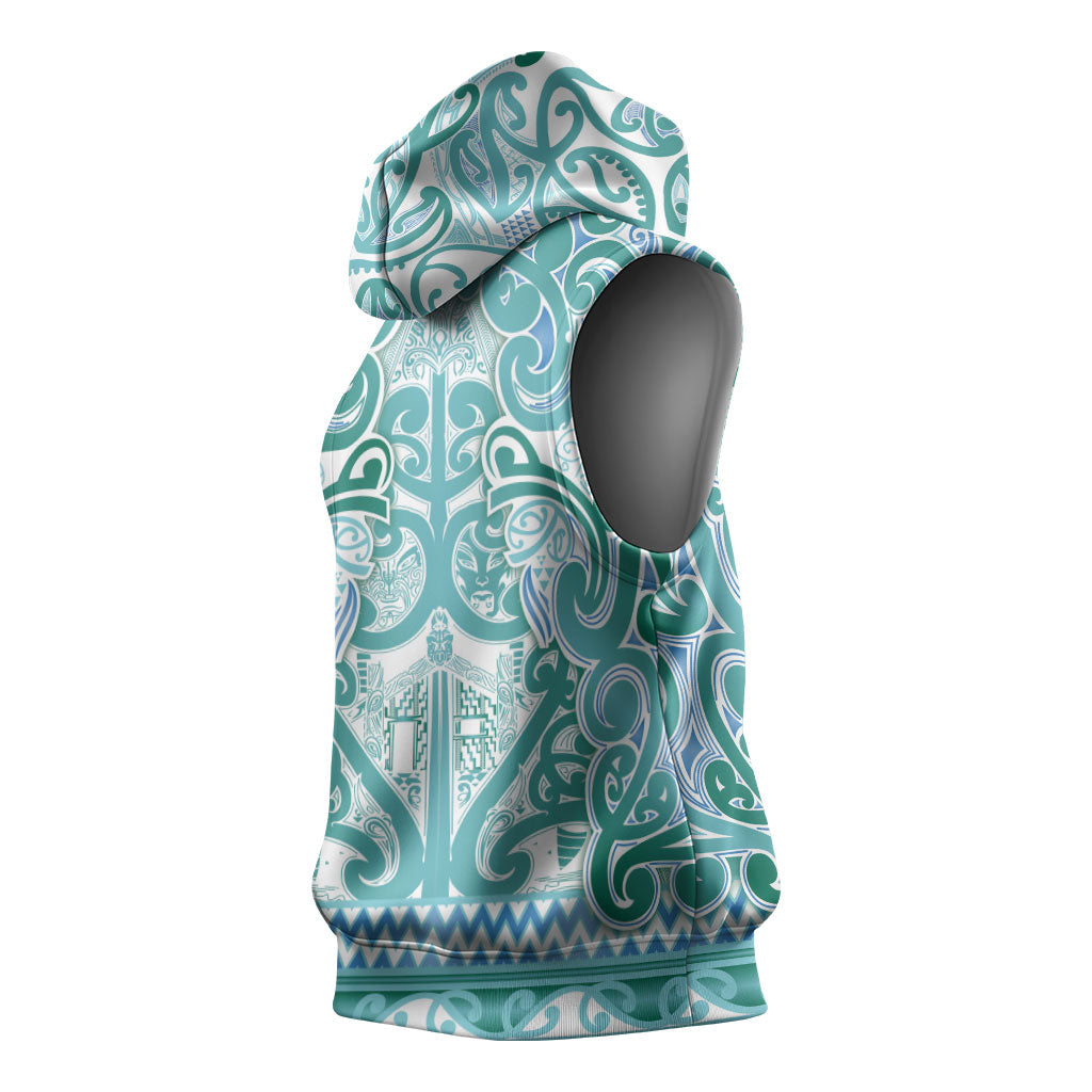 Aotearoa Iwi Ngati Paoa Sleeveless Hoodie Maori Wharenui House Tribal Pattern LT9 - Polynesian Pride