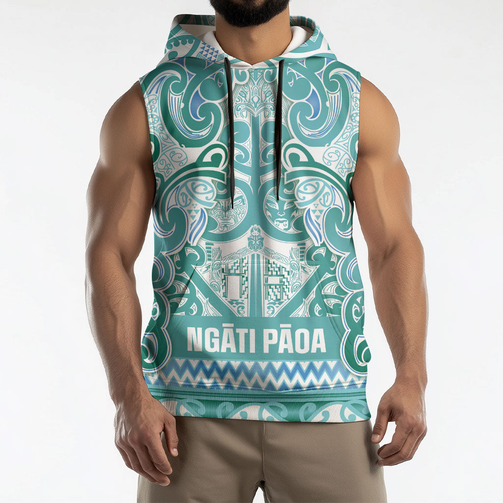 Aotearoa Iwi Ngati Paoa Sleeveless Hoodie Maori Wharenui House Tribal Pattern LT9 - Polynesian Pride