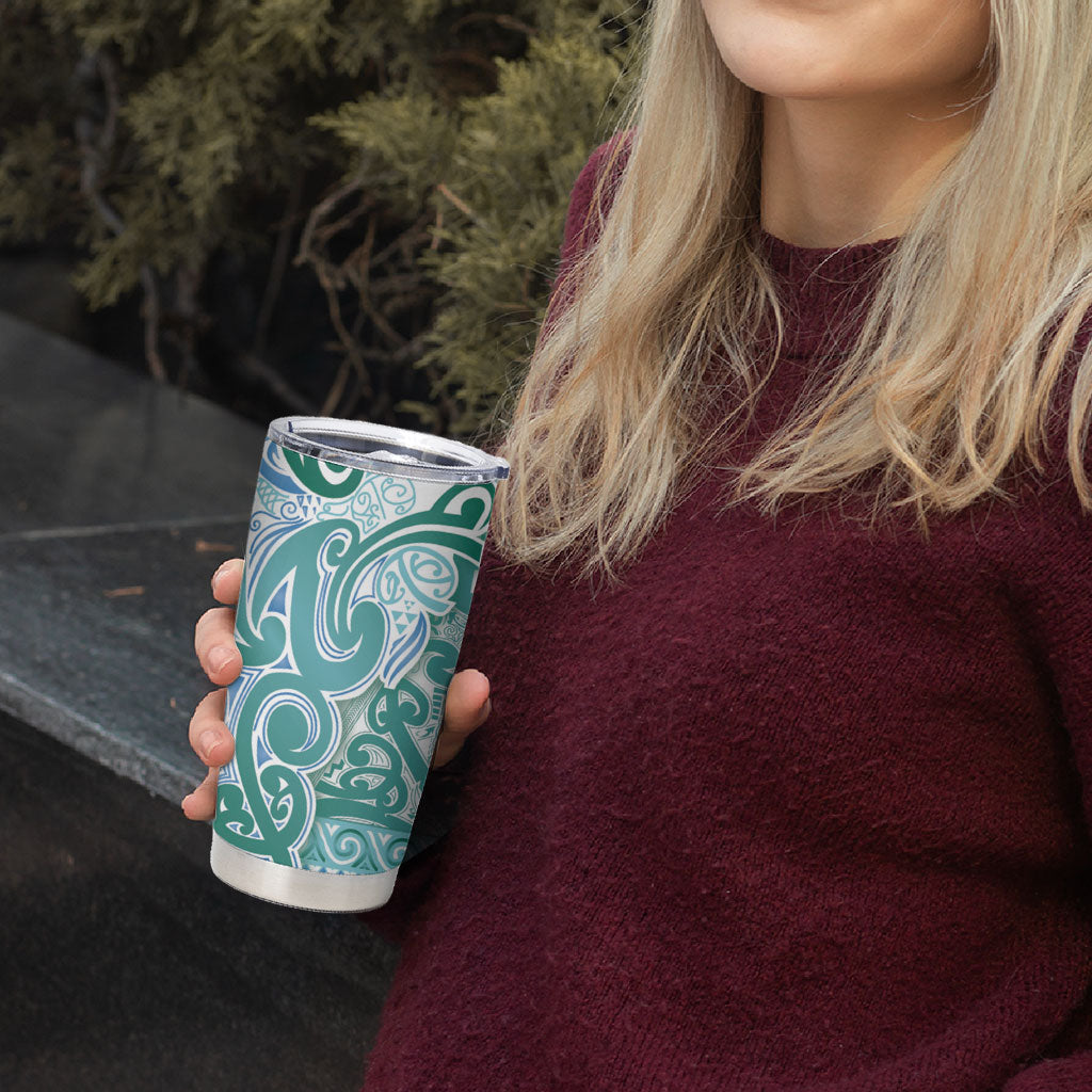 Aotearoa Iwi Ngati Paoa Tumbler Cup Maori Wharenui House Tribal Pattern LT9 - Polynesian Pride