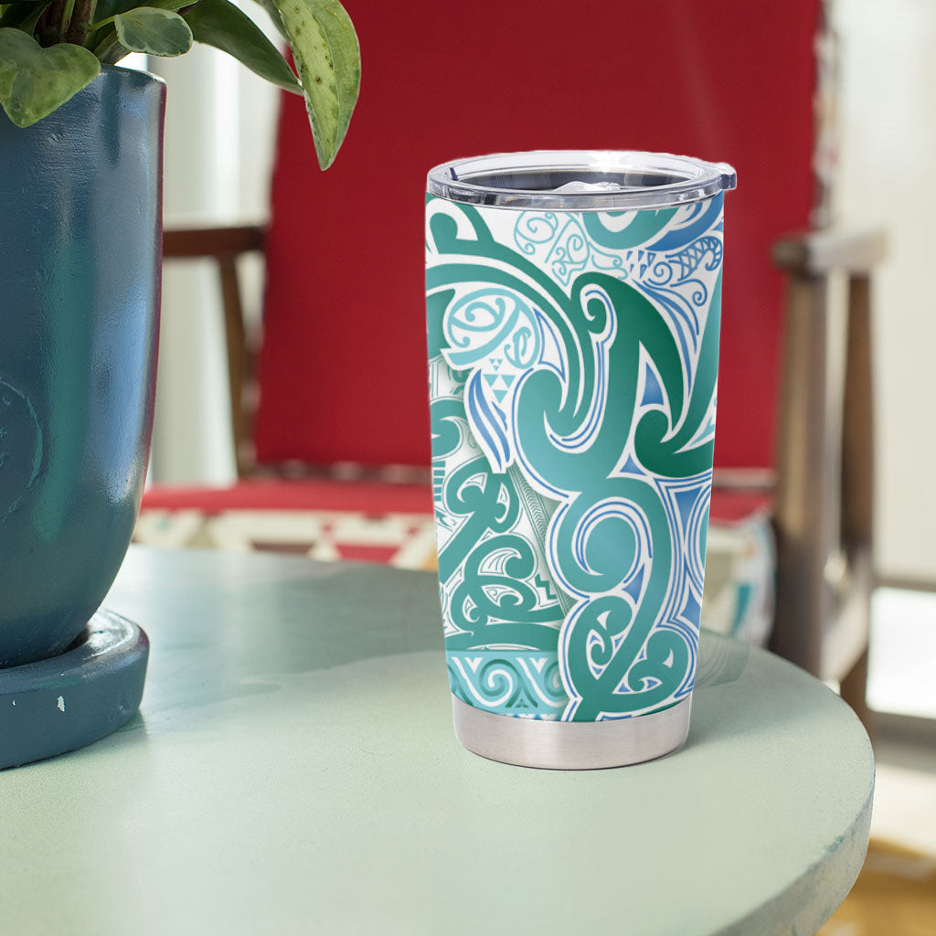 Aotearoa Iwi Ngati Paoa Tumbler Cup Maori Wharenui House Tribal Pattern LT9 - Polynesian Pride