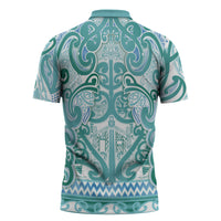 Aotearoa Iwi Ngati Paoa Zipper Polo Shirt Maori Wharenui House Tribal Pattern LT9 - Polynesian Pride