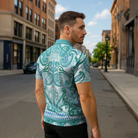 Aotearoa Iwi Ngati Paoa Zipper Polo Shirt Maori Wharenui House Tribal Pattern LT9 - Polynesian Pride