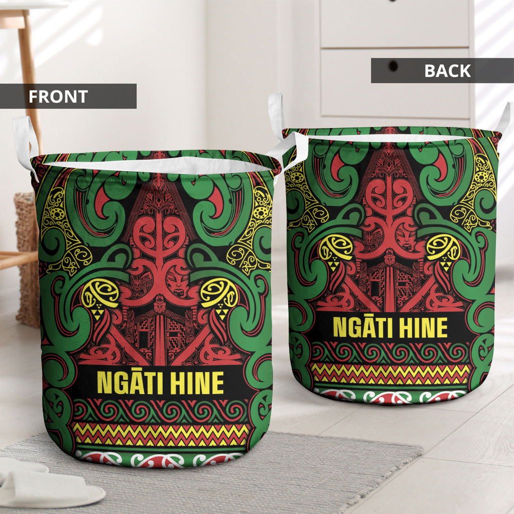 Aotearoa Iwi Ngati Hine Laundry Basket Maori Wharenui House Tribal Pattern LT9 - Polynesian Pride
