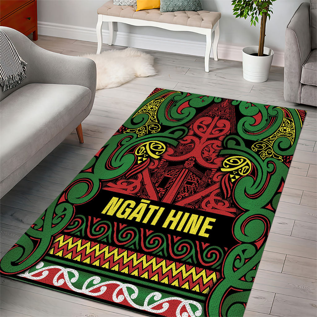 Aotearoa Iwi Ngati Hine Area Rug Maori Wharenui House Tribal Pattern LT9 - Polynesian Pride