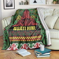 Aotearoa Iwi Ngati Hine Blanket Maori Wharenui House Tribal Pattern LT9 Deep Green - Polynesian Pride