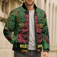 Aotearoa Iwi Ngati Hine Bomber Puffer Jacket Maori Wharenui House Tribal Pattern LT9 - Polynesian Pride
