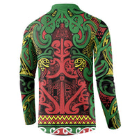 Aotearoa Iwi Ngati Hine Button Sweatshirt Maori Wharenui House Tribal Pattern LT9 - Polynesian Pride