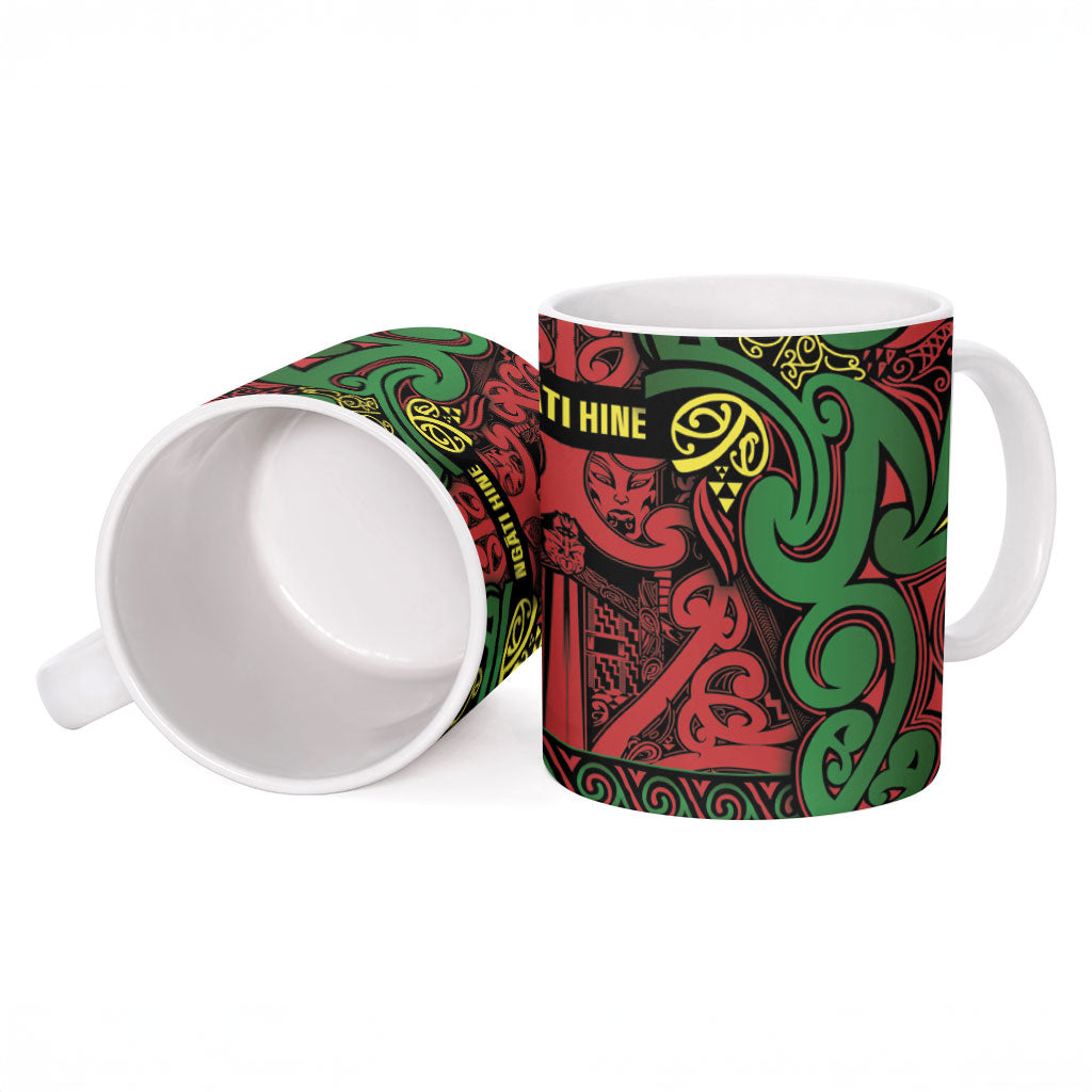 Aotearoa Iwi Ngati Hine Ceramic Mug Maori Wharenui House Tribal Pattern LT9 - Polynesian Pride