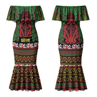 Aotearoa Iwi Ngati Hine Couples Matching Mermaid Dress and Long Sleeve Button Shirt Maori Wharenui House Tribal Pattern LT9 - Polynesian Pride