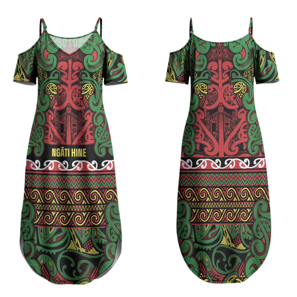 Aotearoa Iwi Ngati Hine Couples Matching Summer Maxi Dress and Hawaiian Shirt Maori Wharenui House Tribal Pattern LT9 - Polynesian Pride