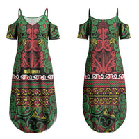 Aotearoa Iwi Ngati Hine Couples Matching Summer Maxi Dress and Hawaiian Shirt Maori Wharenui House Tribal Pattern LT9 - Polynesian Pride