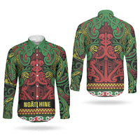 Aotearoa Iwi Ngati Hine Couples Matching Tank Maxi Dress and Long Sleeve Button Shirt Maori Wharenui House Tribal Pattern LT9 - Polynesian Pride