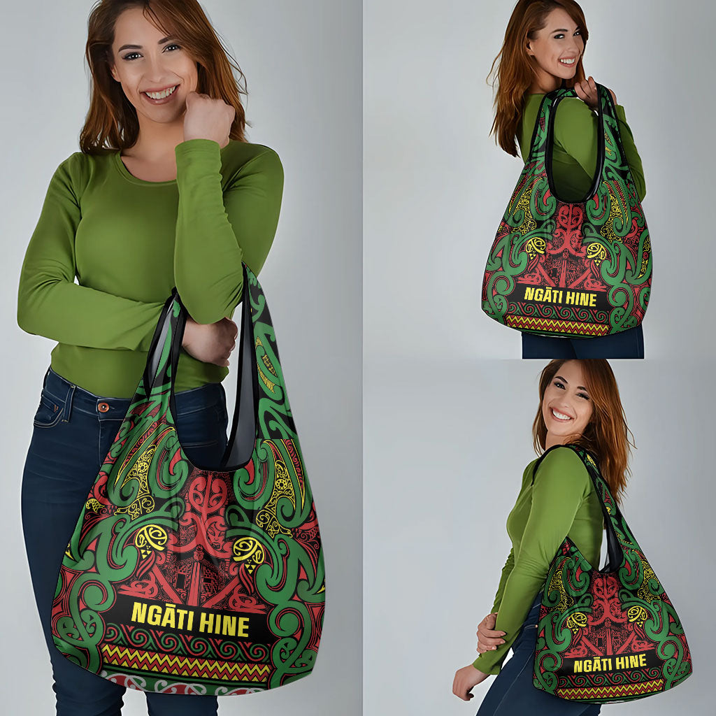 Aotearoa Iwi Ngati Hine Grocery Bag Maori Wharenui House Tribal Pattern LT9 - Polynesian Pride