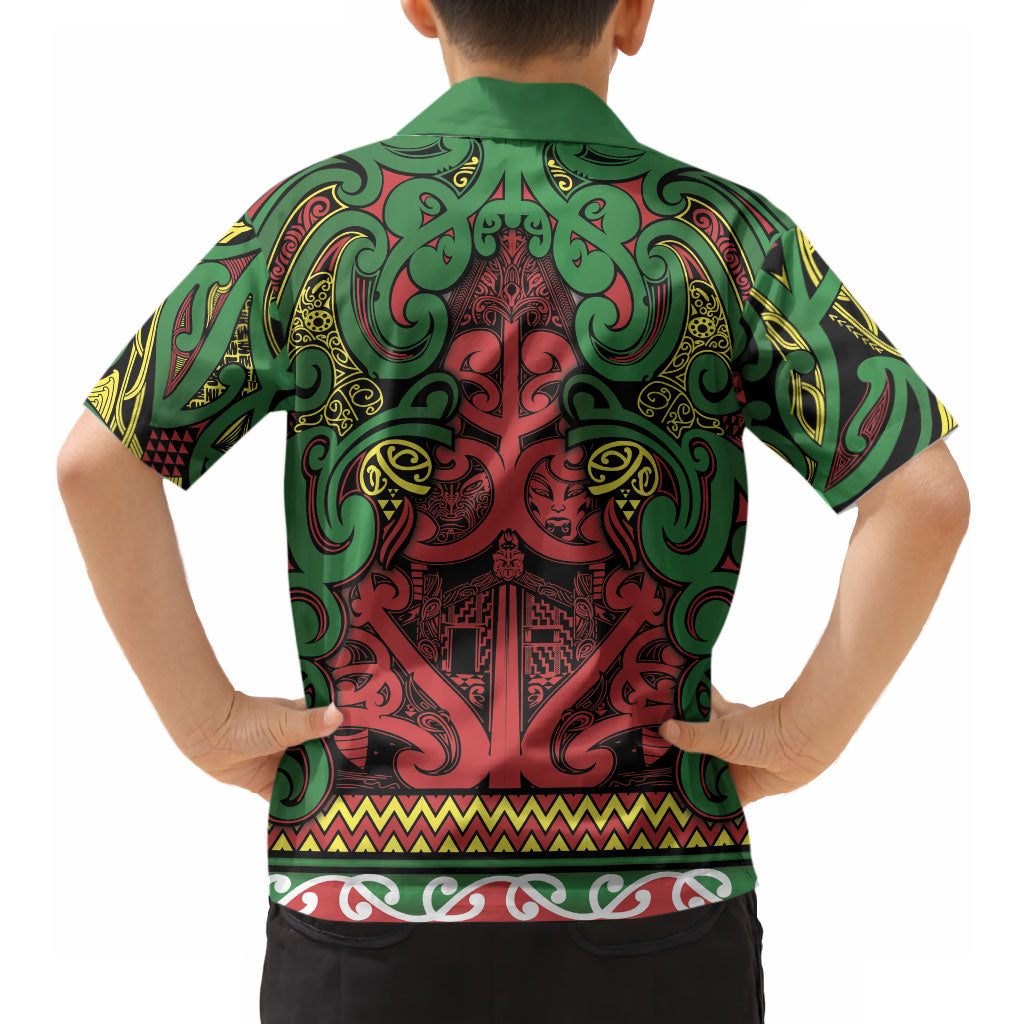 Aotearoa Iwi Ngati Hine Hawaiian Shirt Maori Wharenui House Tribal Pattern LT9 - Polynesian Pride