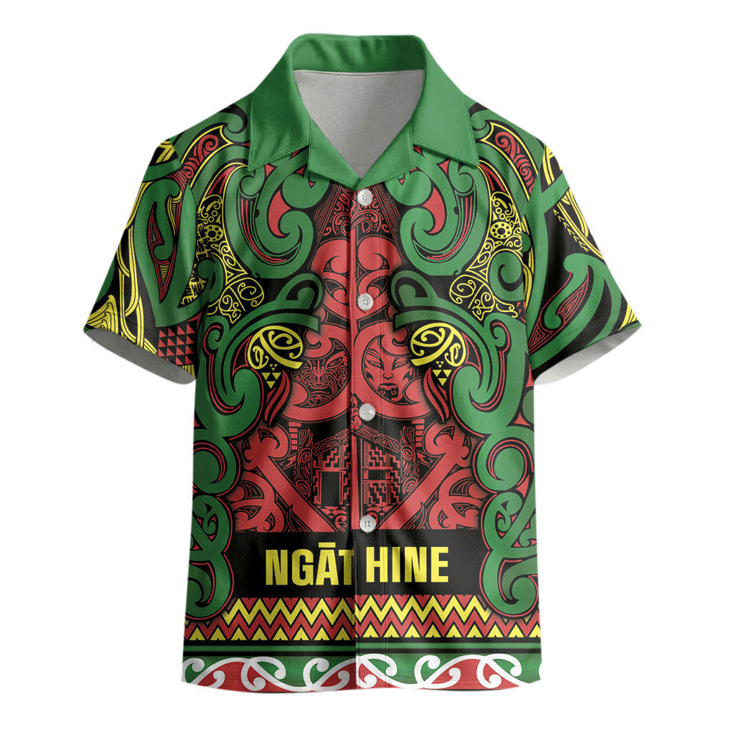 Aotearoa Iwi Ngati Hine Kid Hawaiian Shirt Maori Wharenui House Tribal Pattern LT9 - Polynesian Pride