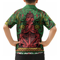 Aotearoa Iwi Ngati Hine Kid Hawaiian Shirt Maori Wharenui House Tribal Pattern LT9 - Polynesian Pride