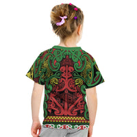 Aotearoa Iwi Ngati Hine Kid T Shirt Maori Wharenui House Tribal Pattern LT9 - Polynesian Pride