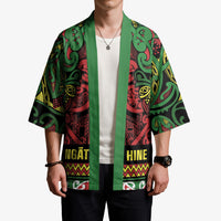 Aotearoa Iwi Ngati Hine Kimono Maori Wharenui House Tribal Pattern LT9 - Polynesian Pride