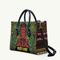 Aotearoa Iwi Ngati Hine Leather Bag Maori Wharenui House Tribal Pattern LT9 Deep Green - Polynesian Pride