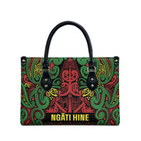 Aotearoa Iwi Ngati Hine Leather Bag Maori Wharenui House Tribal Pattern LT9 - Polynesian Pride