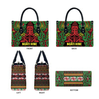 Aotearoa Iwi Ngati Hine Leather Bag Maori Wharenui House Tribal Pattern LT9 - Polynesian Pride