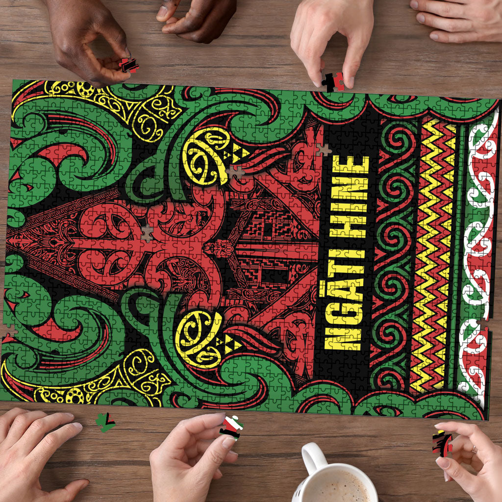 Aotearoa Iwi Ngati Hine Puzzle Maori Wharenui House Tribal Pattern LT9 - Polynesian Pride