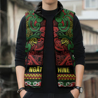 Aotearoa Iwi Ngati Hine Sleeveless Puffer Jacket Maori Wharenui House Tribal Pattern LT9 - Polynesian Pride