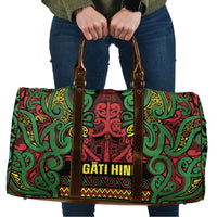 Aotearoa Iwi Ngati Hine Travel Bag Maori Wharenui House Tribal Pattern LT9 Deep Green - Polynesian Pride