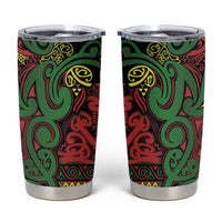 Aotearoa Iwi Ngati Hine Tumbler Cup Maori Wharenui House Tribal Pattern LT9 Deep Green - Polynesian Pride