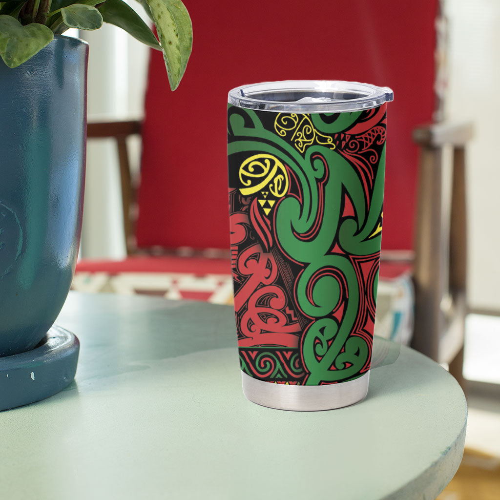 Aotearoa Iwi Ngati Hine Tumbler Cup Maori Wharenui House Tribal Pattern LT9 - Polynesian Pride