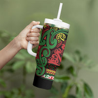 Aotearoa Iwi Ngati Hine Tumbler With Handle Maori Wharenui House Tribal Pattern LT9 - Polynesian Pride