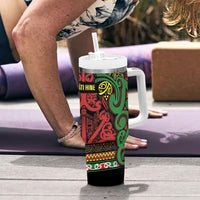 Aotearoa Iwi Ngati Hine Tumbler With Handle Maori Wharenui House Tribal Pattern LT9 - Polynesian Pride