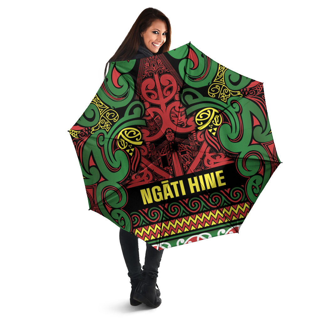 Aotearoa Iwi Ngati Hine Umbrella Maori Wharenui House Tribal Pattern LT9 - Polynesian Pride