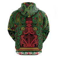 Aotearoa Iwi Ngati Hine Zip Hoodie Maori Wharenui House Tribal Pattern LT9 - Polynesian Pride
