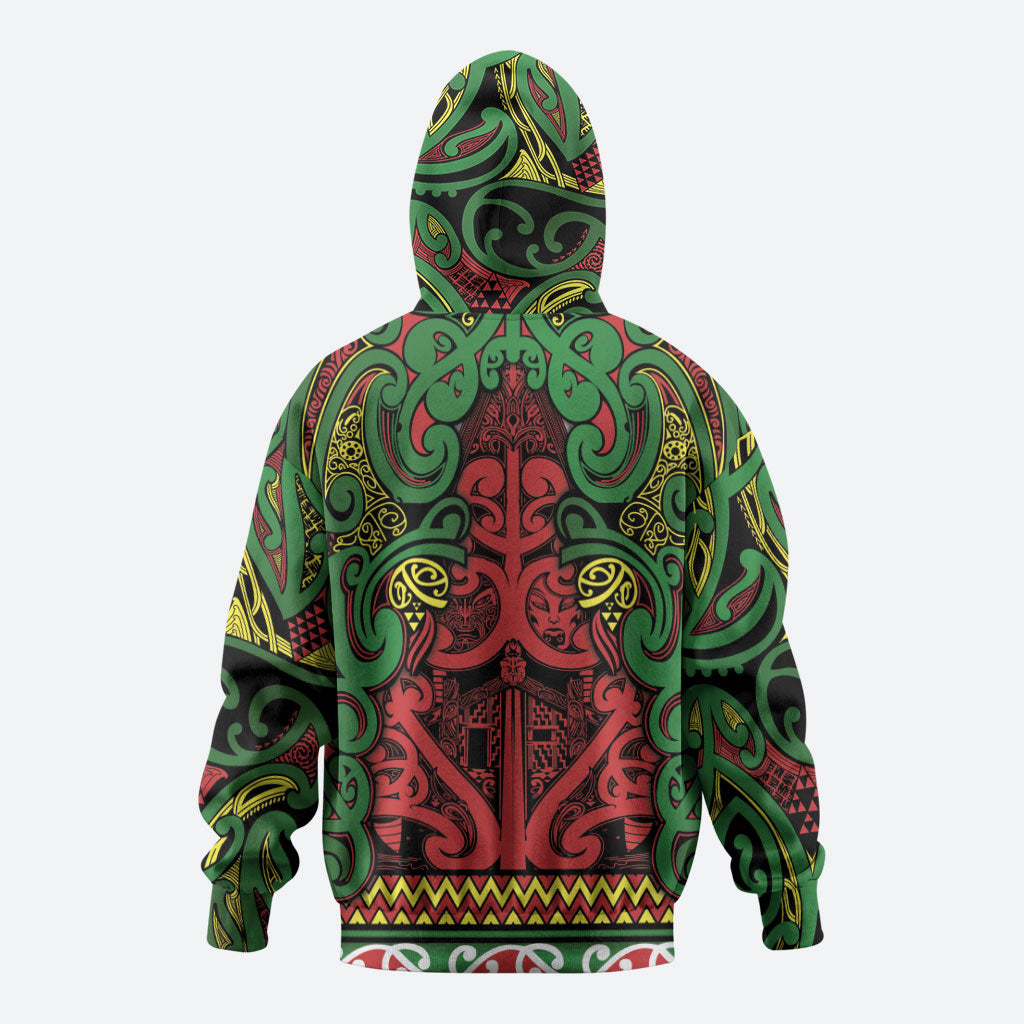 Aotearoa Iwi Ngati Hine Zip Hoodie Maori Wharenui House Tribal Pattern LT9 - Polynesian Pride