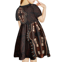 Africa Dashiki Kid Short Sleeve Dress African Tribal Art Mixed Polynesian Tattoo Red Color Unique LT9 - Polynesian Pride