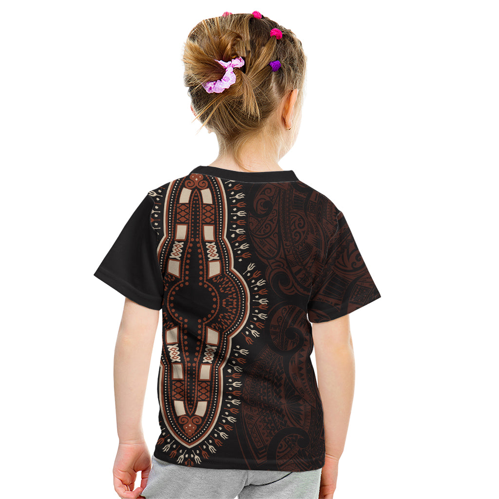 Africa Dashiki Kid T Shirt African Tribal Art Mixed Polynesian Tattoo Red Color Unique LT9 - Polynesian Pride