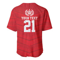 Custom Mate Ma'a Tonga Heritage Baseball Jersey Pacific Tribal Rugby Red Edition - Polynesian Pride