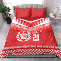 Custom Mate Ma'a Tonga Heritage Bedding Set Pacific Tribal Rugby Red Edition - Polynesian Pride