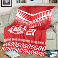Custom Mate Ma'a Tonga Heritage Blanket Pacific Tribal Rugby Red Edition - Polynesian Pride