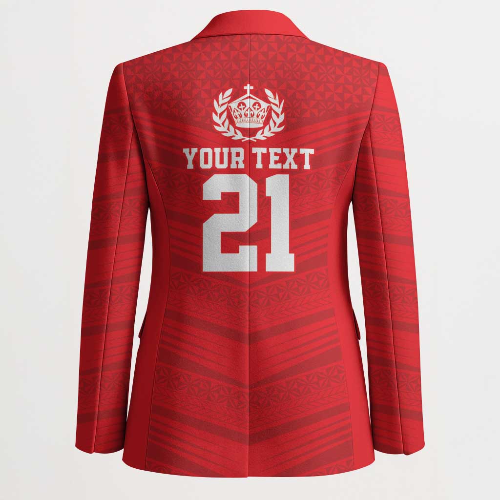 Custom Mate Ma'a Tonga Heritage Blazer Pacific Tribal Rugby Red Edition - Polynesian Pride