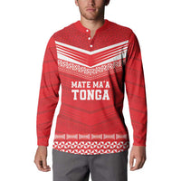 Custom Mate Ma'a Tonga Heritage Button Sweatshirt Pacific Tribal Rugby Red Edition - Polynesian Pride