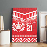 Custom Mate Ma'a Tonga Heritage Canvas Wall Art Pacific Tribal Rugby Red Edition - Polynesian Pride